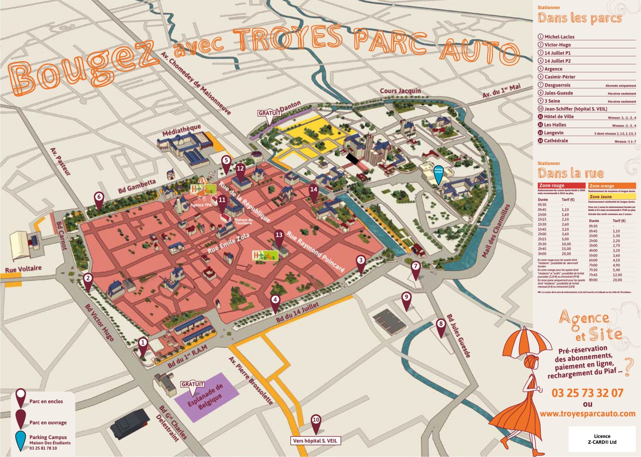 Plans des parkings du centre-ville de Troyes